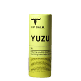 Yuzu Lip Balm - 7g by Bare Bones Beauty in yellow tube with black text and logo showcasing natural nourishing lip care